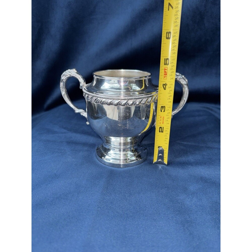 3-Piece Silverplate Tea/Coffee Set Lidded Pot Creamer Sugar Bowl Silver onCopper - Picture 15 of 16